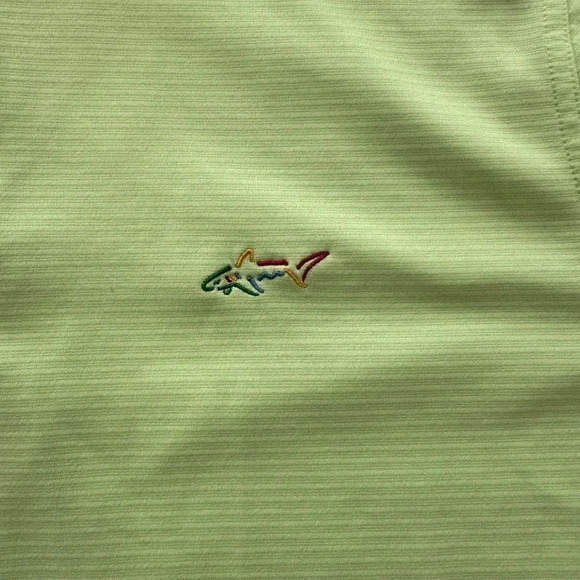 Greg Norman Shark Logo Green ripple Golf Polo Light Green Medium - Picture 3 of 8